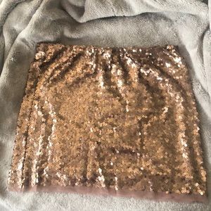 Large rose gold sequin skirt